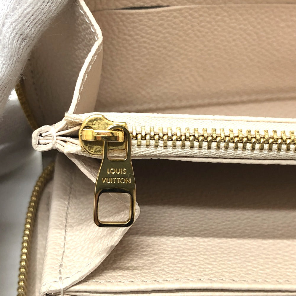 LOUIS VUITTON Long Wallet Purse M80402 Monogram Ann Platt Leather beige Monogram Ann Platt Zippy wallet Women Used Authentic