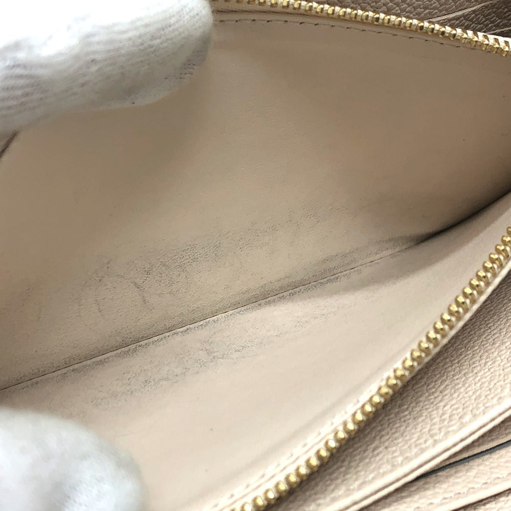 LOUIS VUITTON Long Wallet Purse M80402 Monogram Ann Platt Leather beige Monogram Ann Platt Zippy wallet Women Used Authentic
