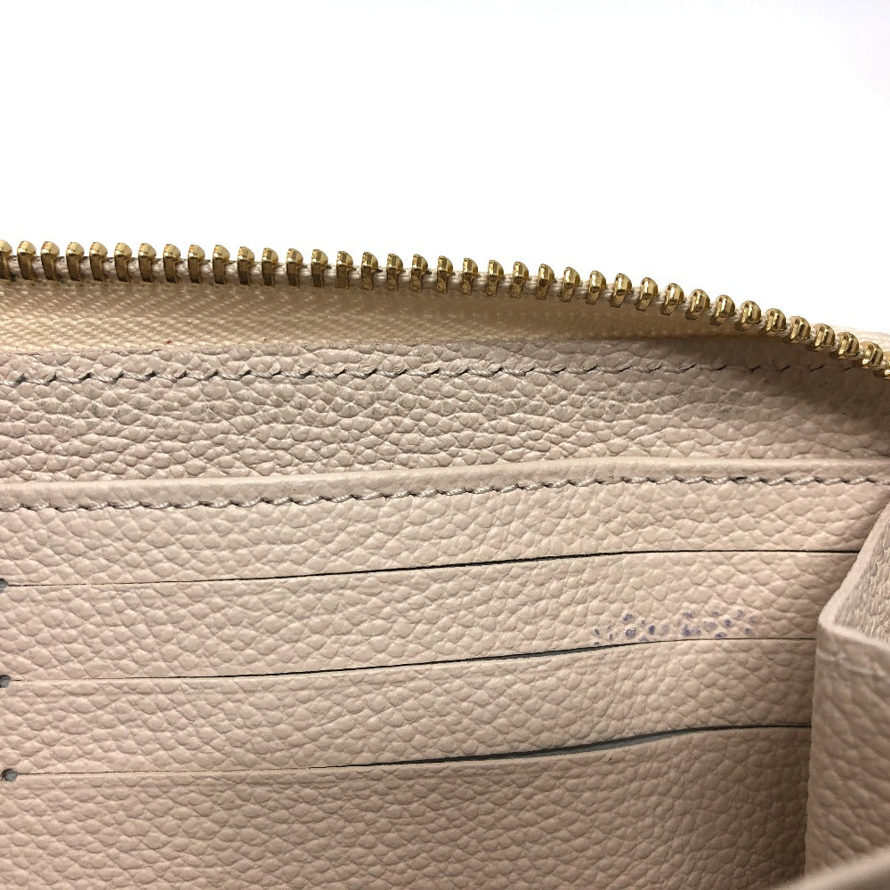 LOUIS VUITTON Long Wallet Purse M80402 Monogram Ann Platt Leather beige Monogram Ann Platt Zippy wallet Women Used Authentic