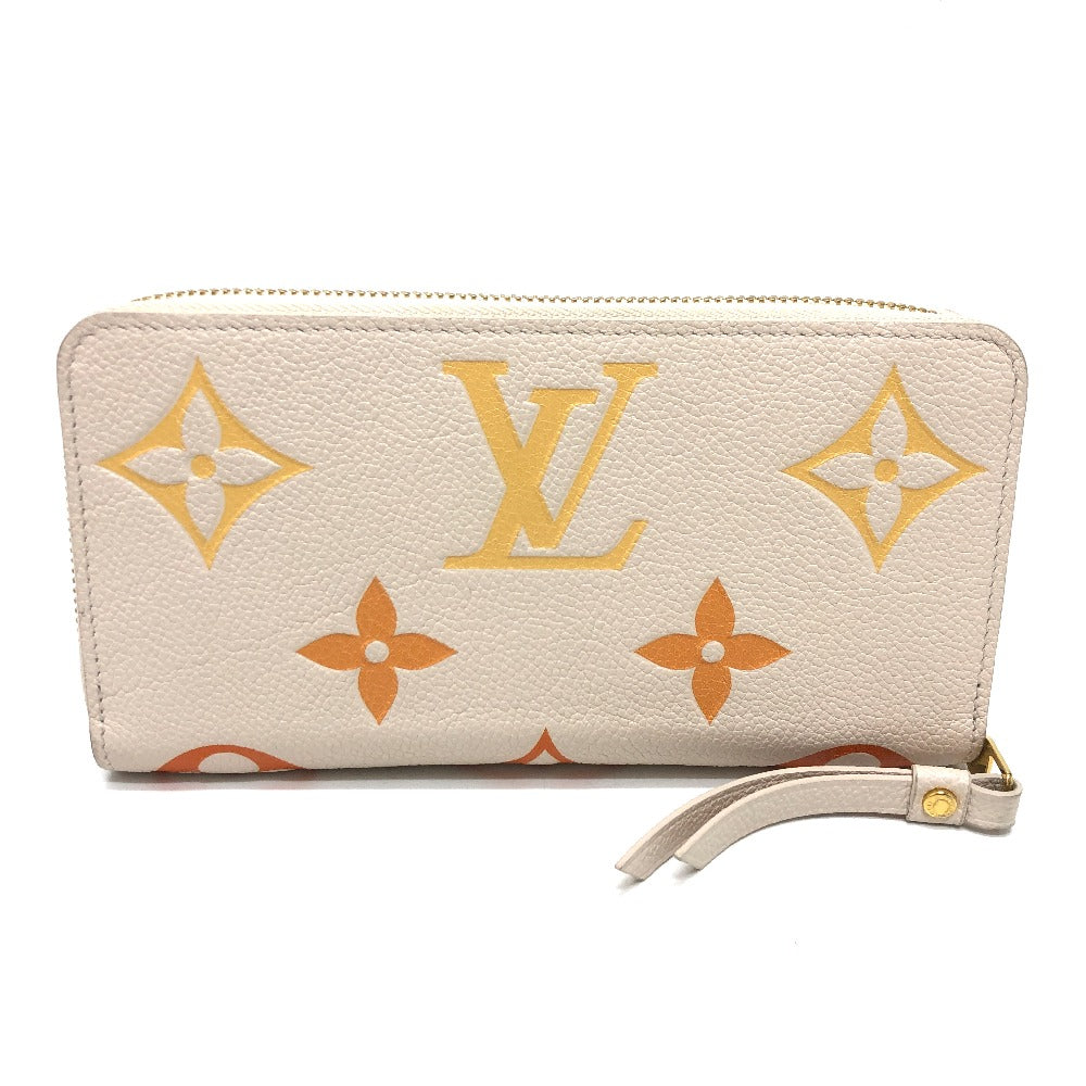 LOUIS VUITTON Long Wallet Purse M80402 Monogram Ann Platt Leather beige Monogram Ann Platt Zippy wallet Women Used Authentic