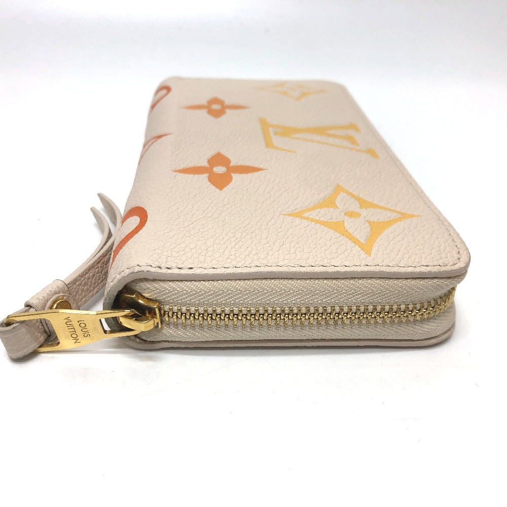 LOUIS VUITTON Long Wallet Purse M80402 Monogram Ann Platt Leather beige Monogram Ann Platt Zippy wallet Women Used Authentic