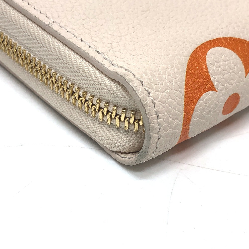 LOUIS VUITTON Long Wallet Purse M80402 Monogram Ann Platt Leather beige Monogram Ann Platt Zippy wallet Women Used Authentic