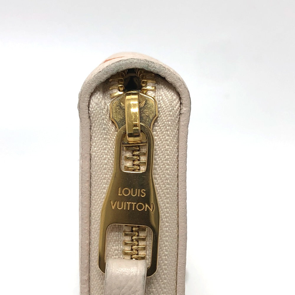 LOUIS VUITTON Long Wallet Purse M80402 Monogram Ann Platt Leather beige Monogram Ann Platt Zippy wallet Women Used Authentic