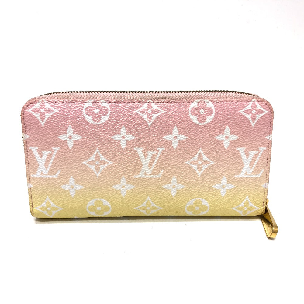 LOUIS VUITTON Long Wallet Purse M80361 Monogram canvas pink monogram visor pool Zippy wallet Women Used Authentic