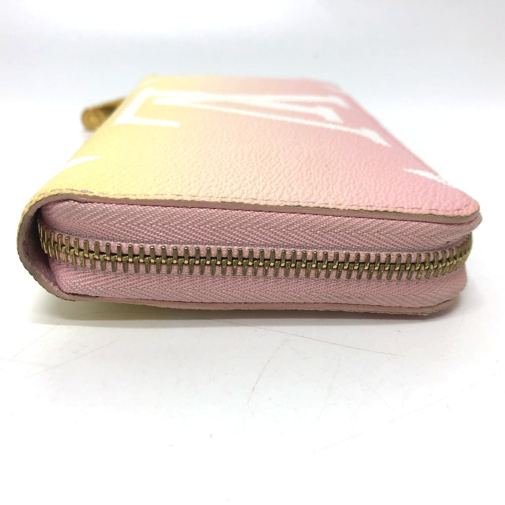 LOUIS VUITTON Long Wallet Purse M80361 Monogram canvas pink monogram visor pool Zippy wallet Women Used Authentic