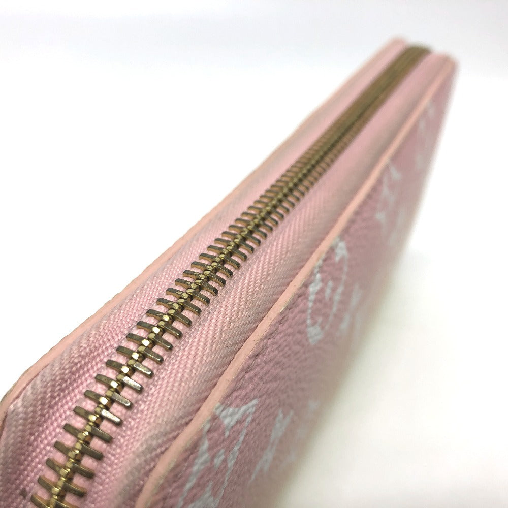 LOUIS VUITTON Long Wallet Purse M80361 Monogram canvas pink monogram visor pool Zippy wallet Women Used Authentic