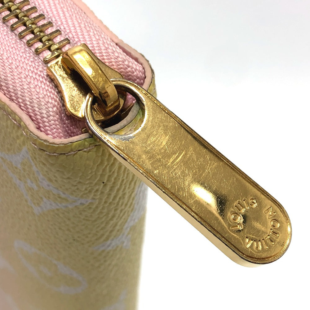 LOUIS VUITTON Long Wallet Purse M80361 Monogram canvas pink monogram visor pool Zippy wallet Women Used Authentic