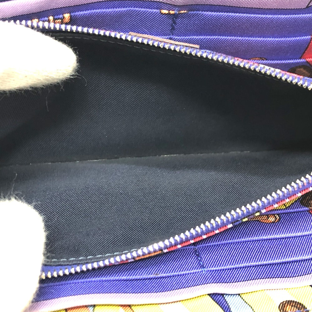 HERMES Long Wallet Purse Epsom Gray type Azap long silk in Women Used Authentic