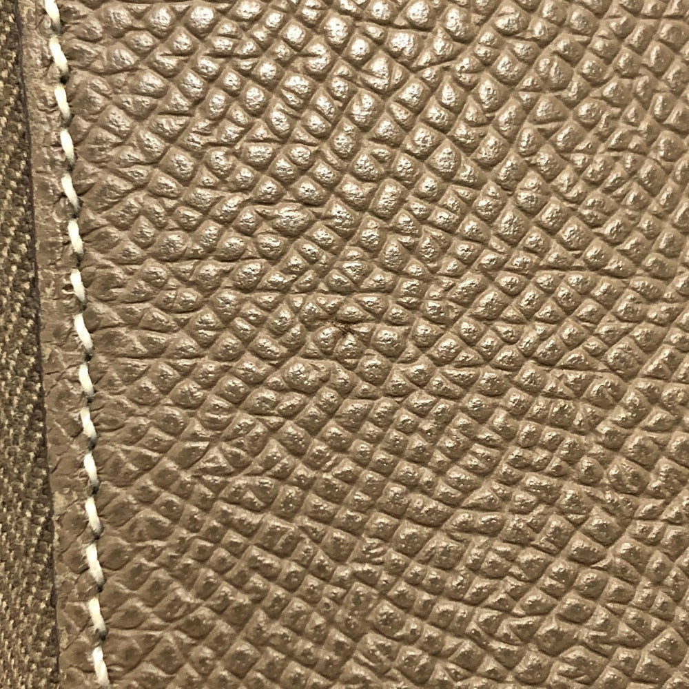HERMES Long Wallet Purse Epsom Gray type Azap long silk in Women Used Authentic