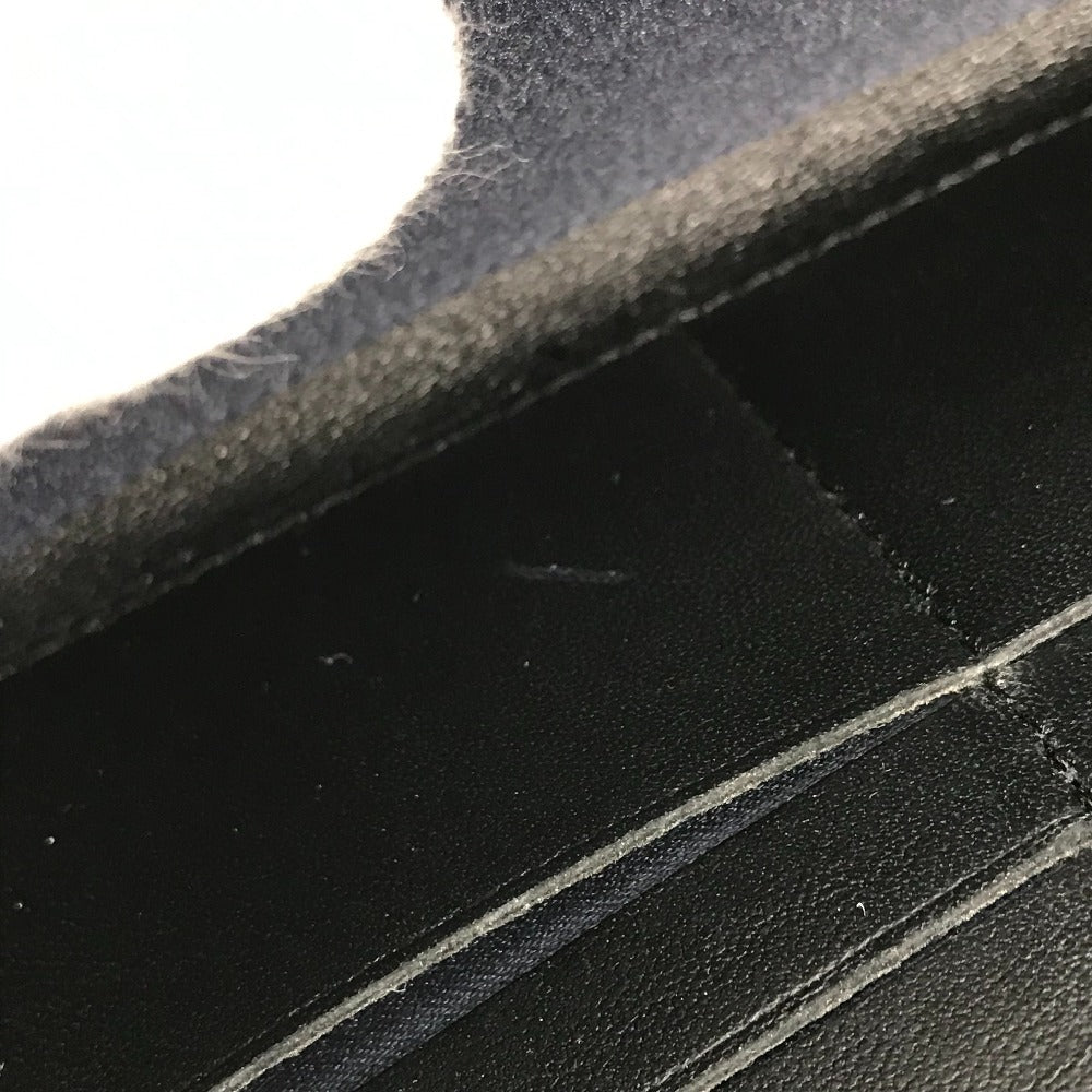 CHANEL Long Wallet Purse leather black airline triple coco Long wallet