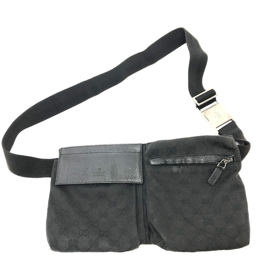 GUCCI Waist bag 28566 GG canvas / leather black GG Sling bag