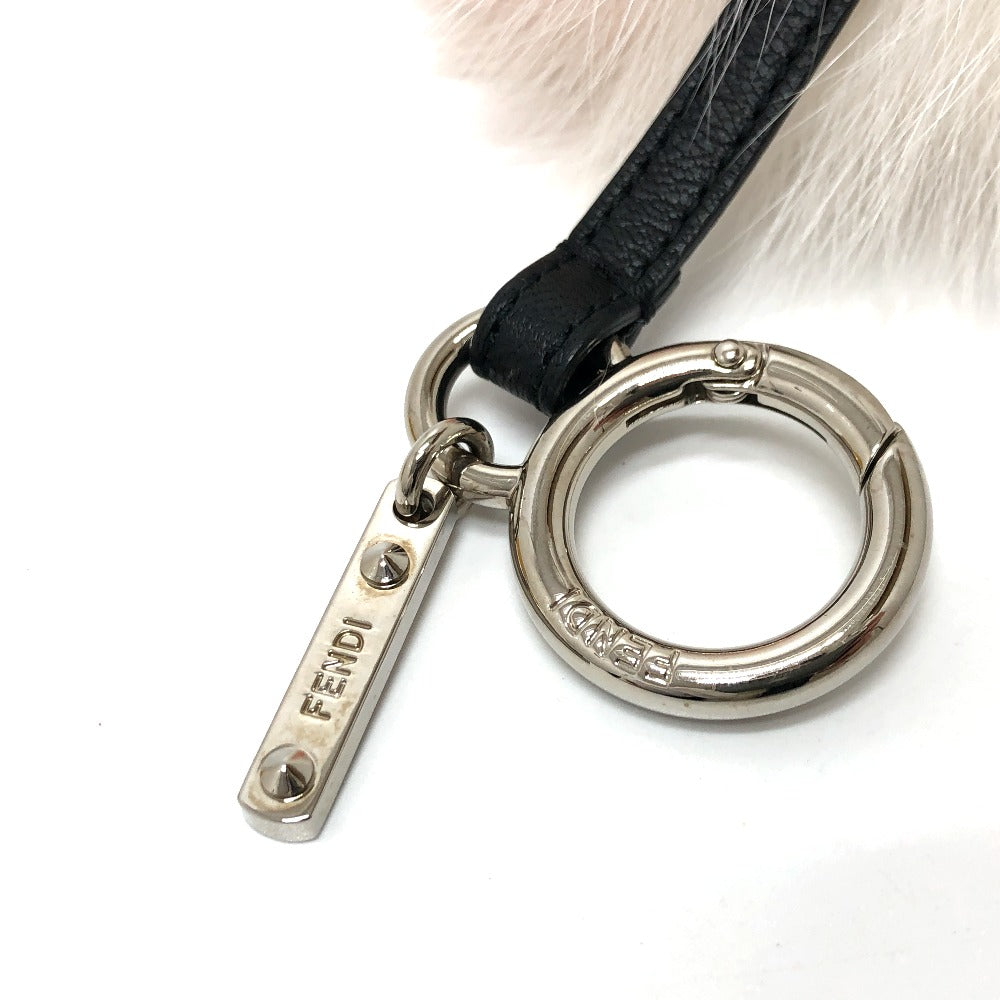 FENDI Bag charm fur white Bonbon charm
