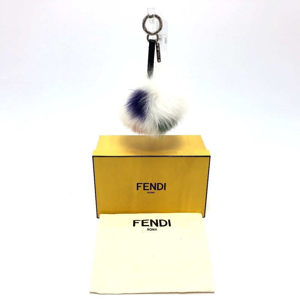 FENDI Bag charm fur white Bonbon charm