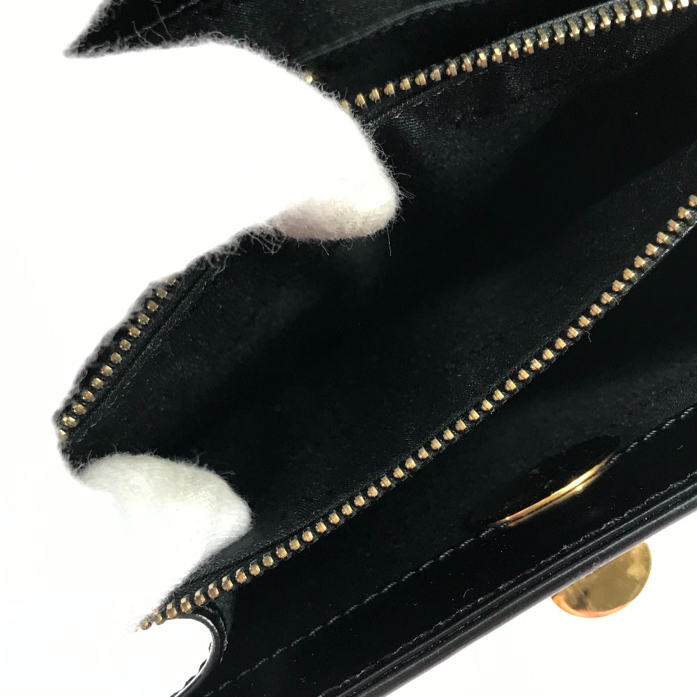 BVLGARI Handbag leather black logo 2WAY Women Used Authentic