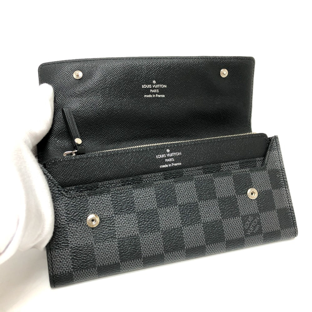 LOUIS VUITTON Long Wallet Purse N63084 Damier Grafitto Canvas black Damier Grafitte Portefeuille long modular