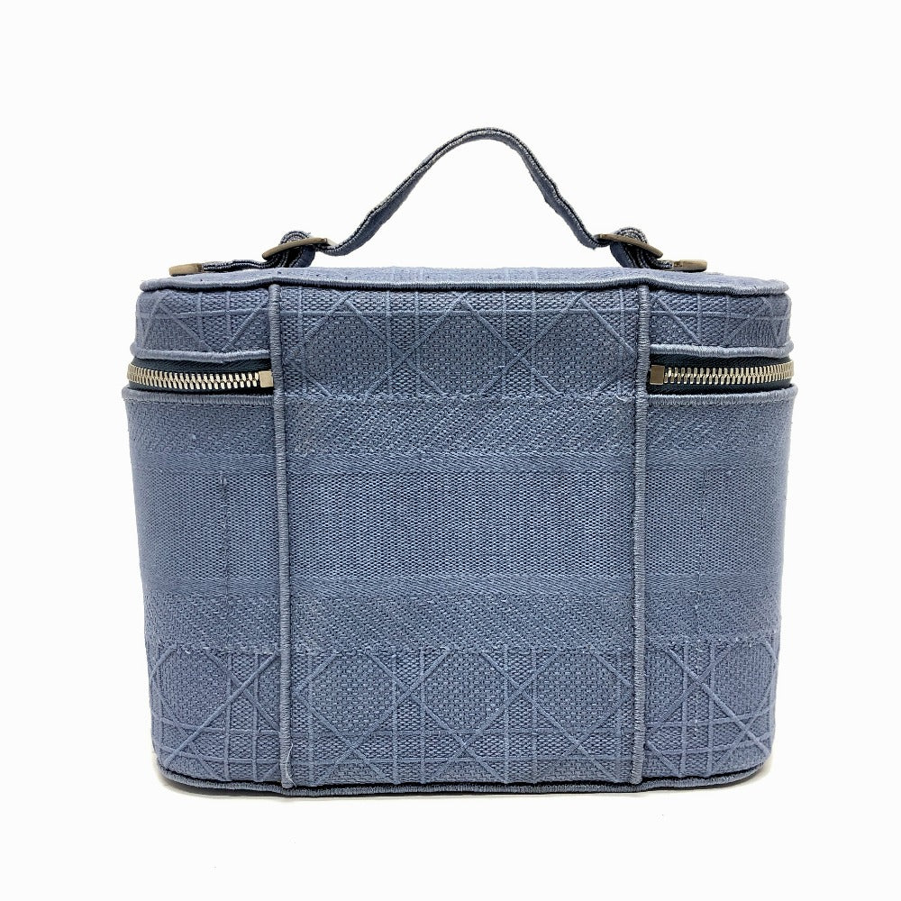 Dior Vanity bag canvas blue Canage Women Used Authentic