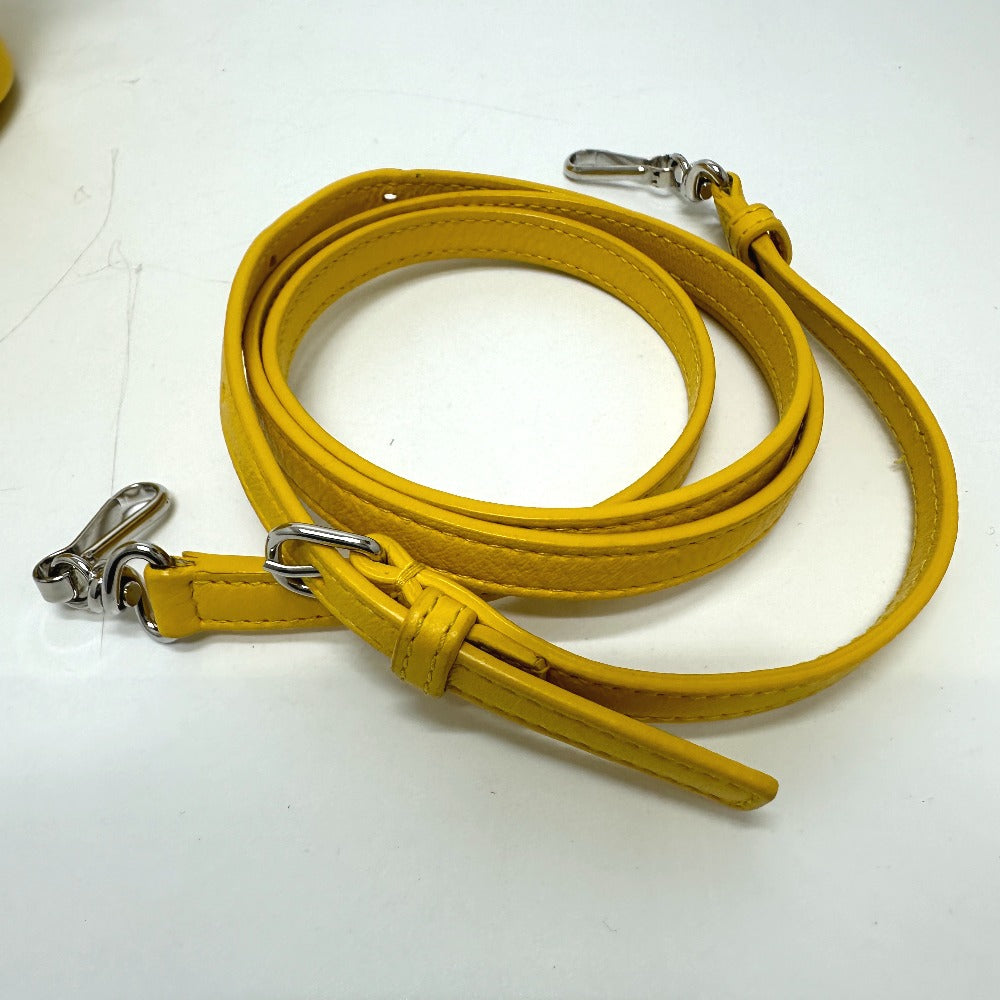 BALENCIAGA Shoulder Bag 638342 leather yellow Bucket bag EVERYDAY drawstring Women Used Authentic