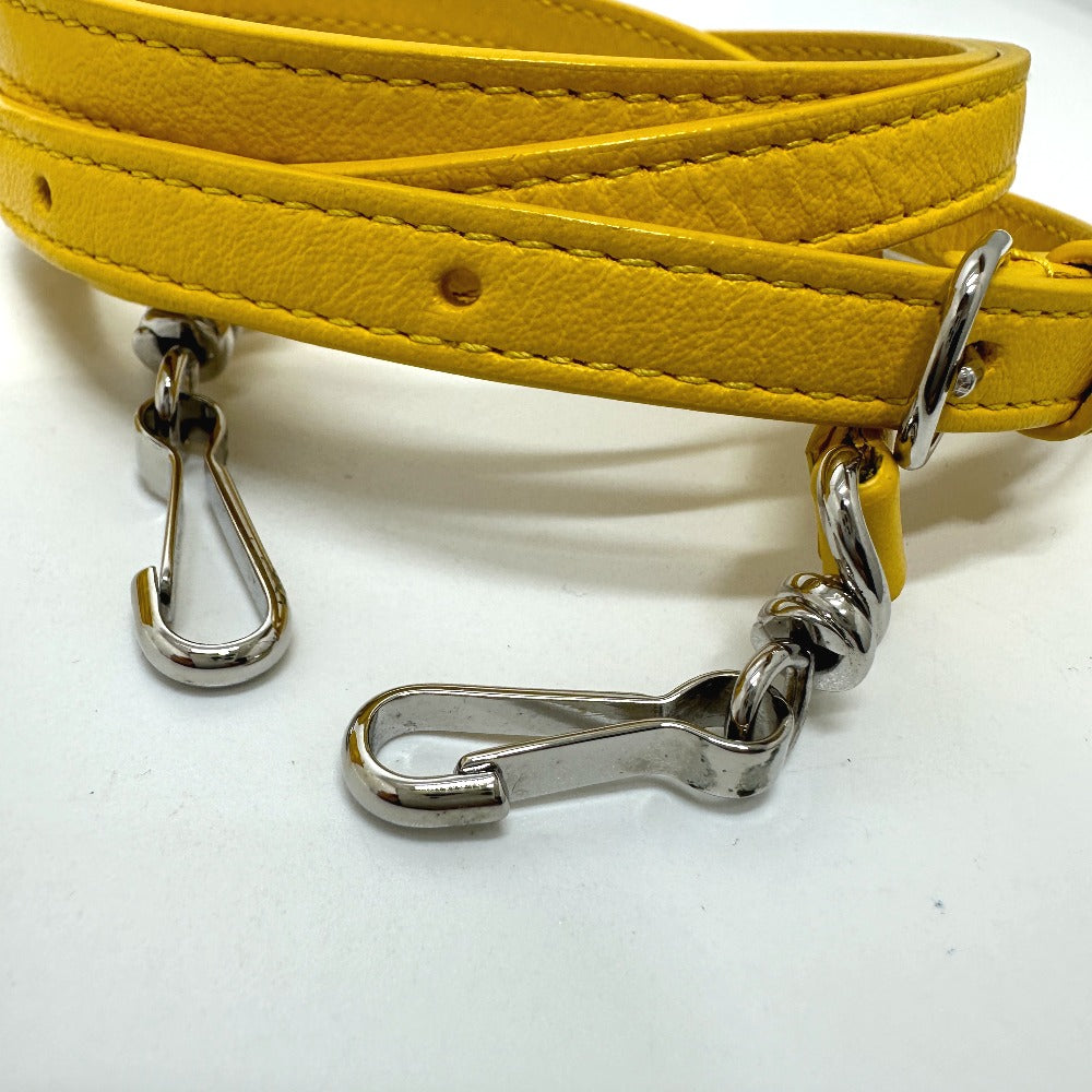BALENCIAGA Shoulder Bag 638342 leather yellow Bucket bag EVERYDAY drawstring Women Used Authentic