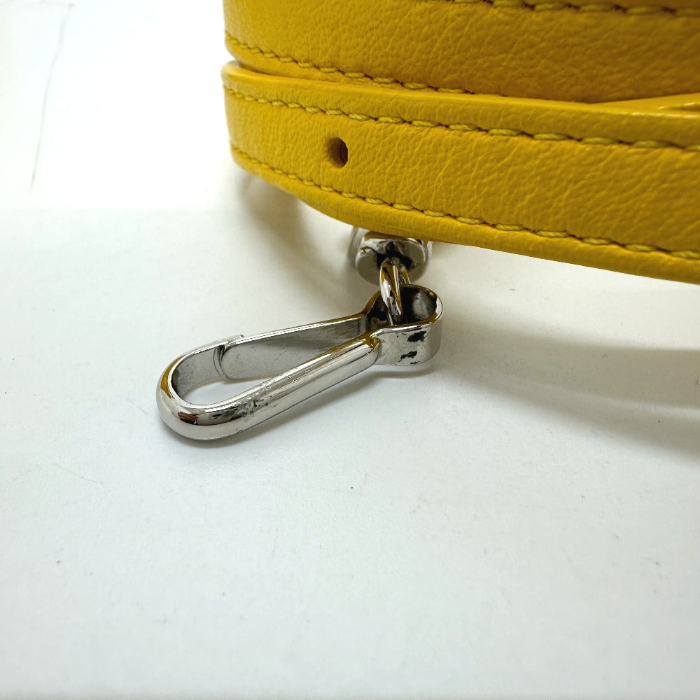 BALENCIAGA Shoulder Bag 638342 leather yellow Bucket bag EVERYDAY drawstring Women Used Authentic