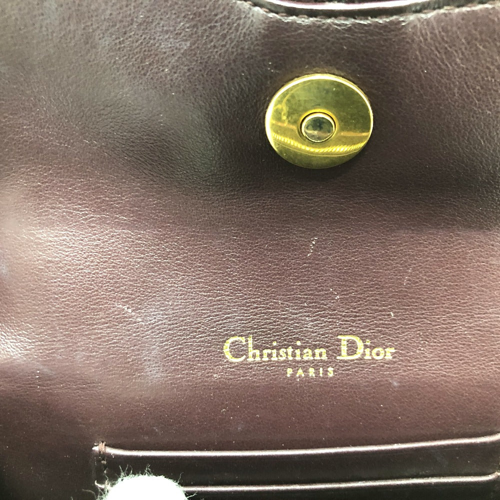 Christian Dior Sling bag Canvas leather Bordeaux Trotter SADDLE belt pouch Women Used Authentic