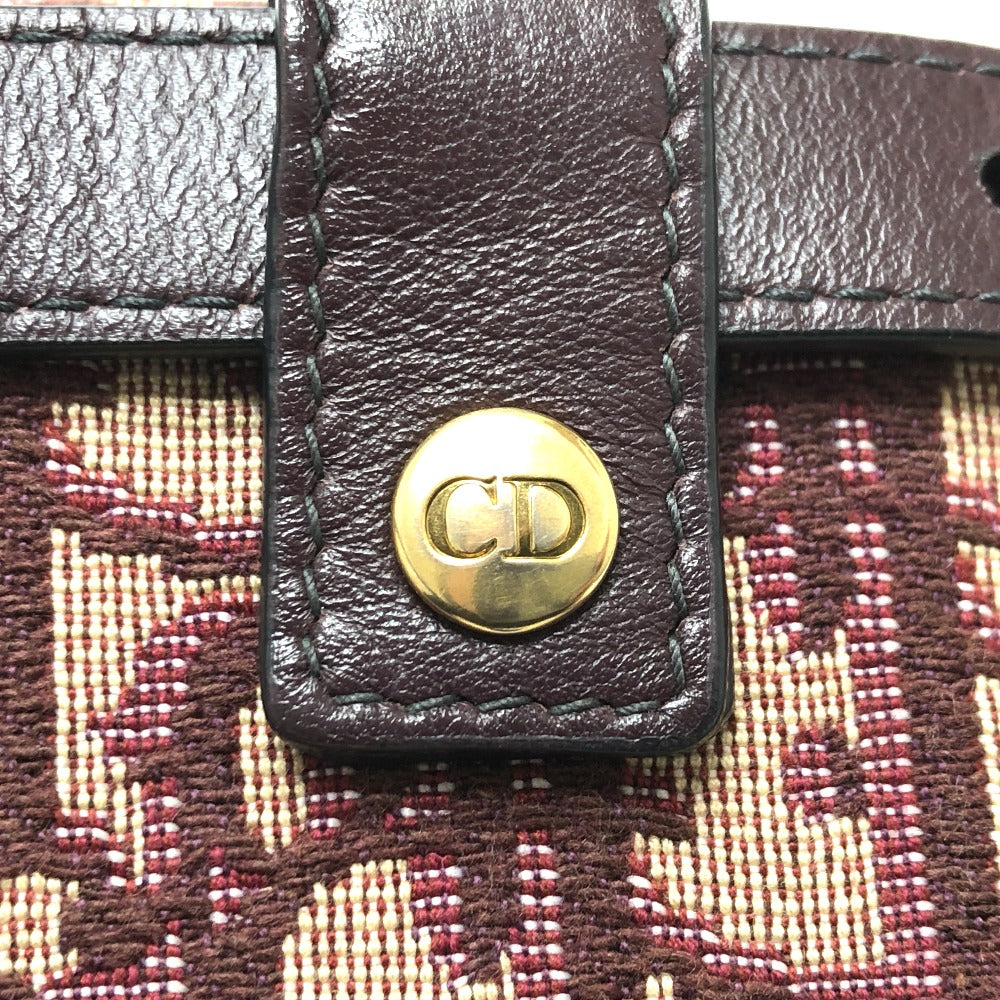 Christian Dior Sling bag Canvas leather Bordeaux Trotter SADDLE belt pouch Women Used Authentic