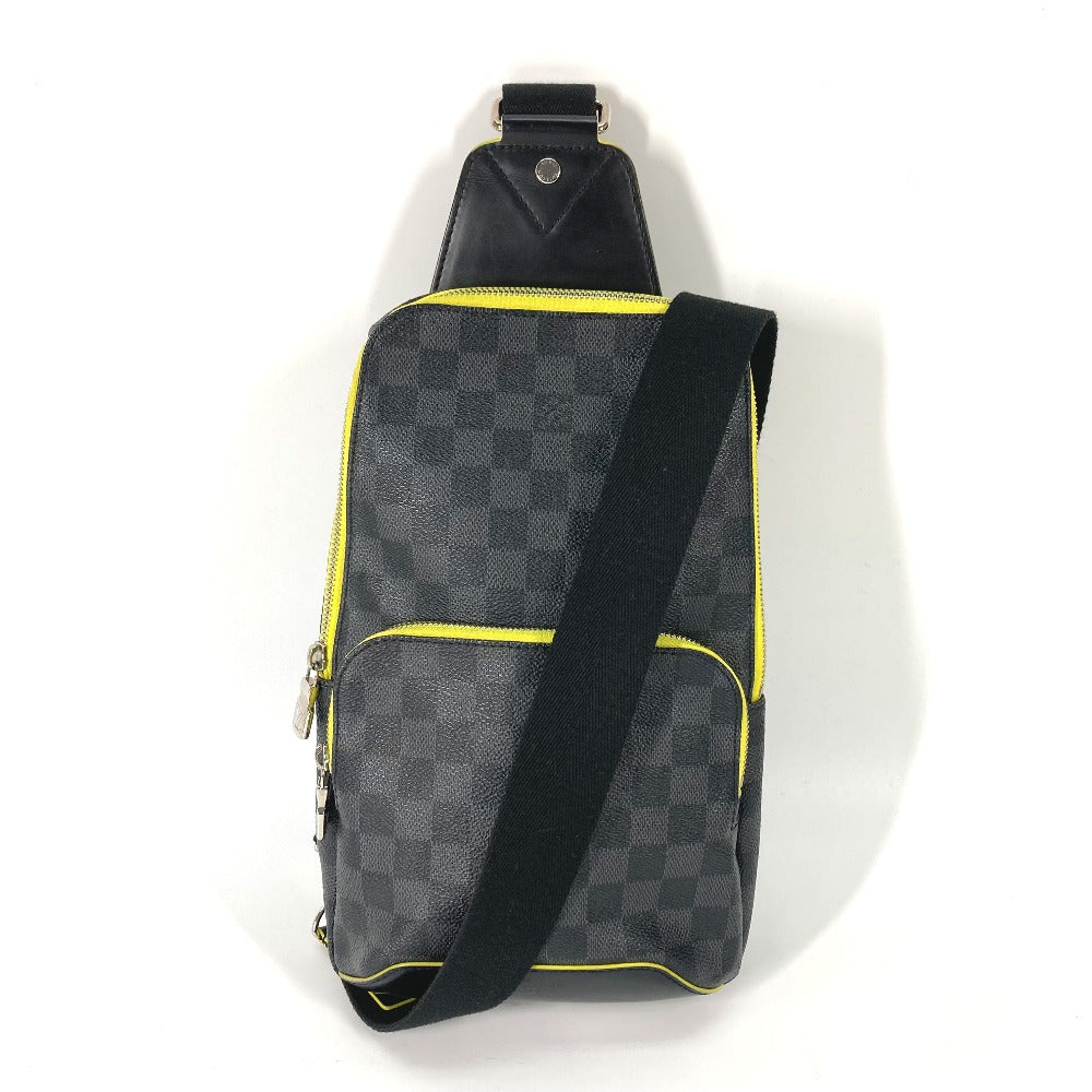 LOUIS VUITTON Shoulder Bag N42424 Damier Grafitto Canvas black Damier Grafitte Avenue Sling Bag mens Used Authentic