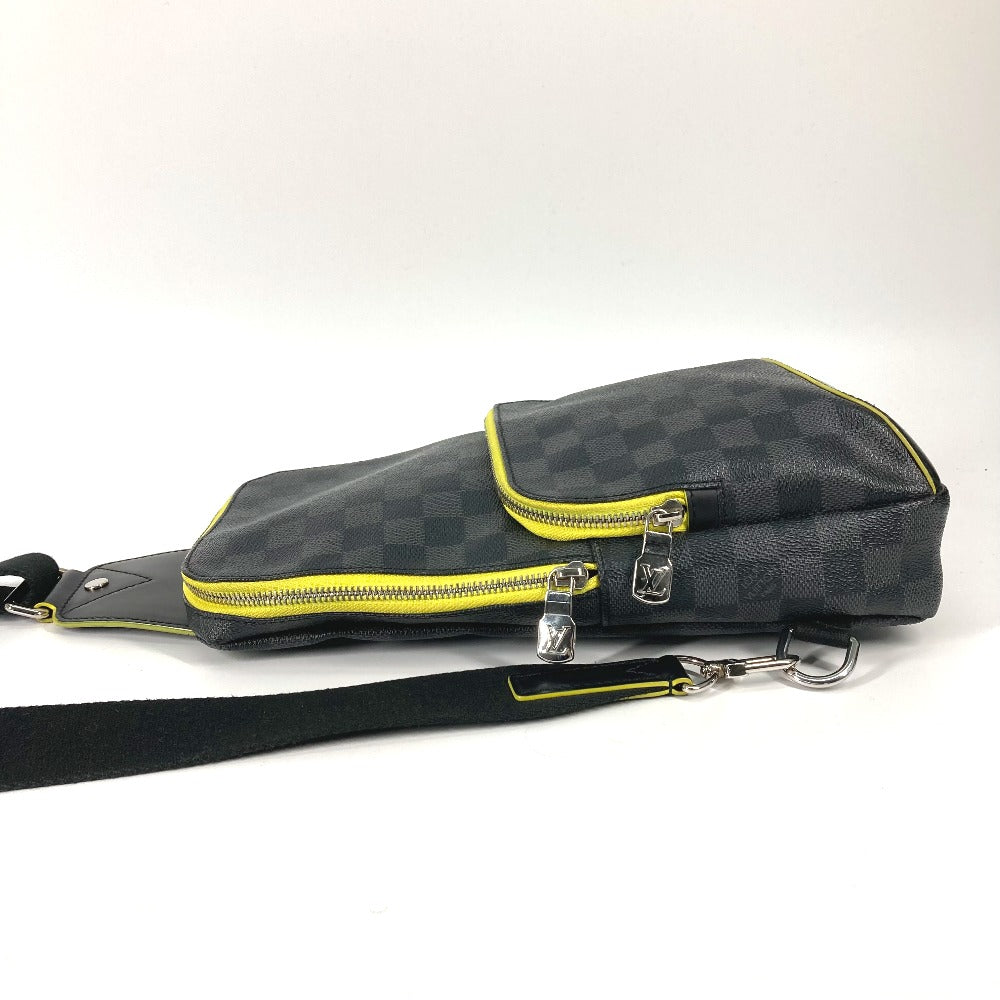 LOUIS VUITTON Shoulder Bag N42424 Damier Grafitto Canvas black Damier Grafitte Avenue Sling Bag mens Used Authentic