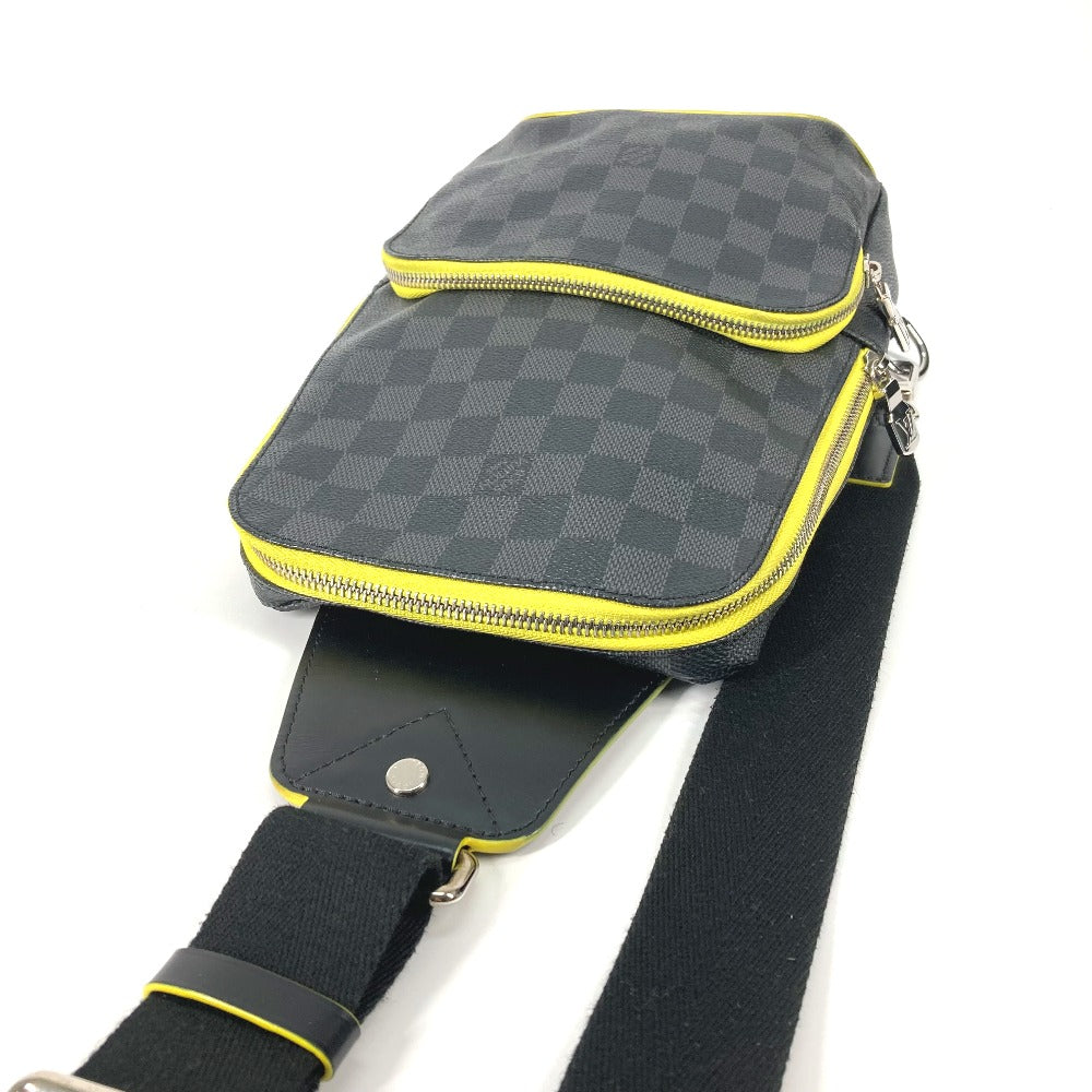 LOUIS VUITTON Shoulder Bag N42424 Damier Grafitto Canvas black Damier Grafitte Avenue Sling Bag mens Used Authentic