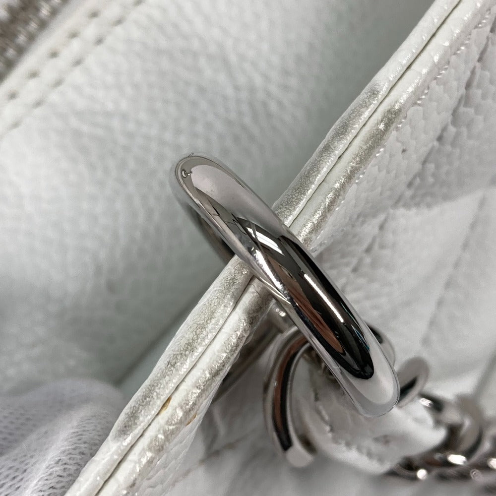 CHANEL Tote Bag Caviar skin white CC COCO Mark Timeless Matelasse Quilting Women Used Authentic