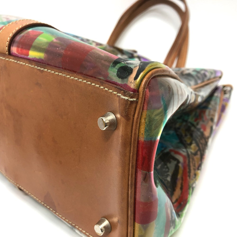 PRADA Tote Bag BR2515 Plastics/Leather multicolor Venetian print