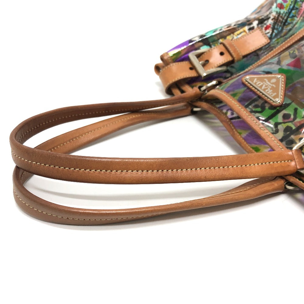 PRADA Tote Bag BR2515 Plastics/Leather multicolor Venetian print