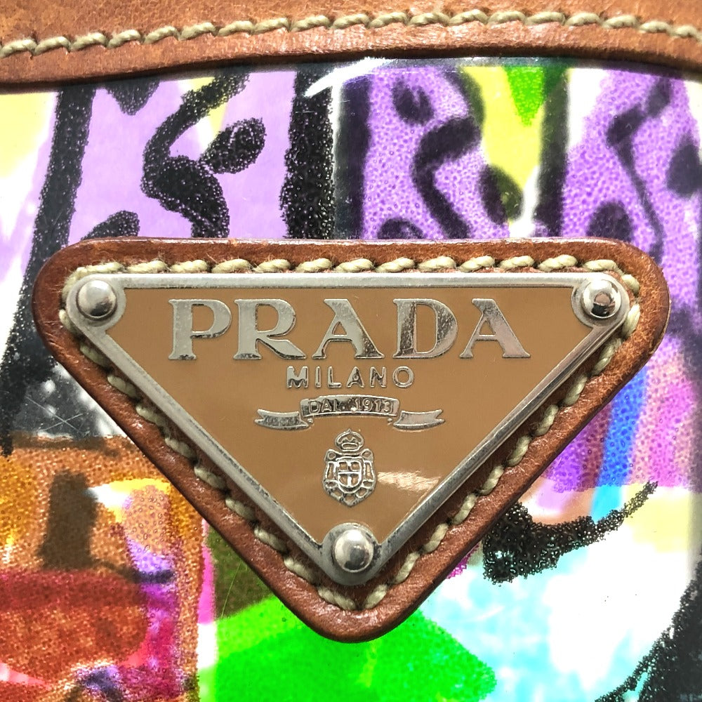 PRADA Tote Bag BR2515 Plastics/Leather multicolor Venetian print