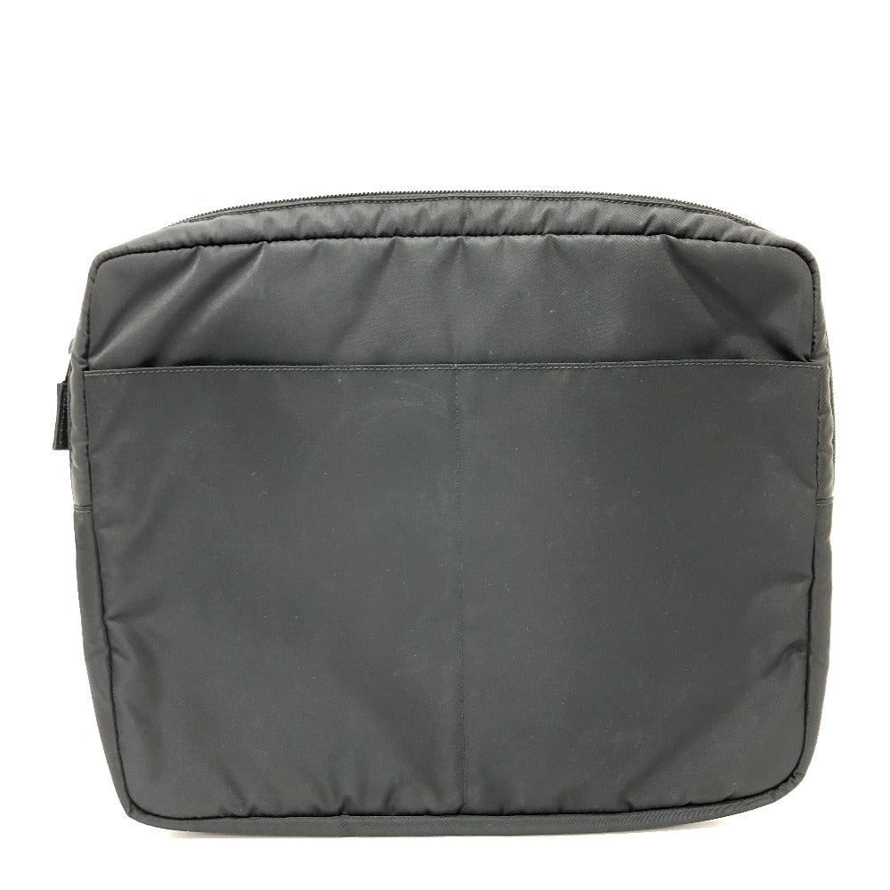 PRADA Clutch bag Nylon black Handbag PC case Triangle logo