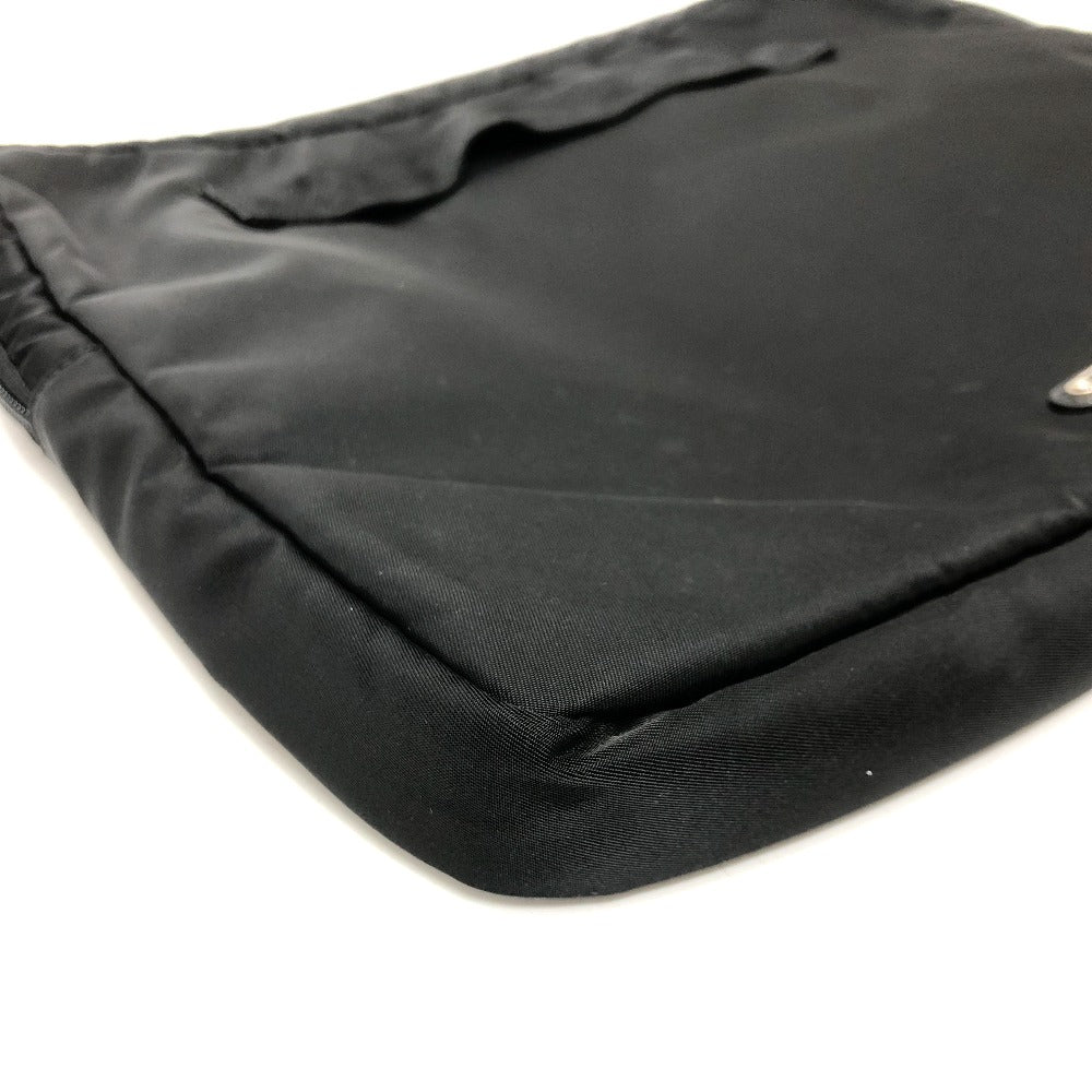 PRADA Clutch bag Nylon black Handbag PC case Triangle logo