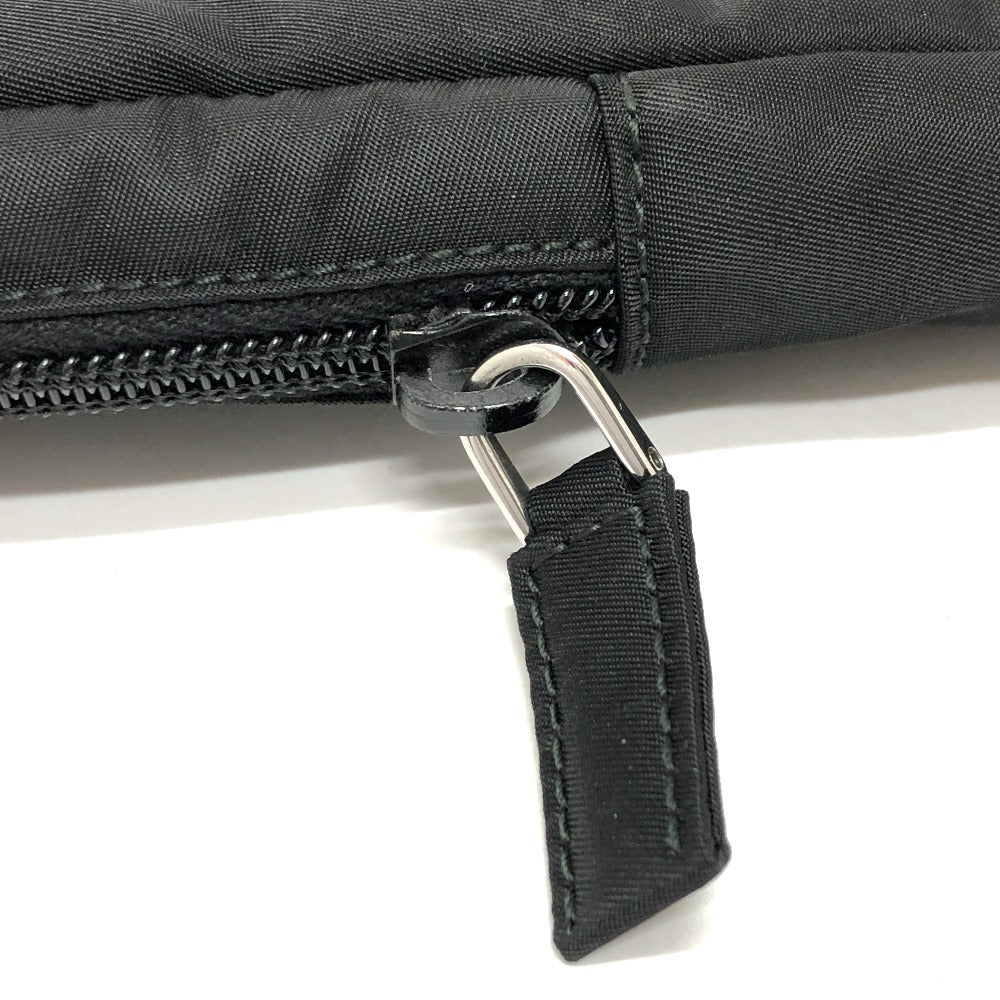 PRADA Clutch bag Nylon black Handbag PC case Triangle logo