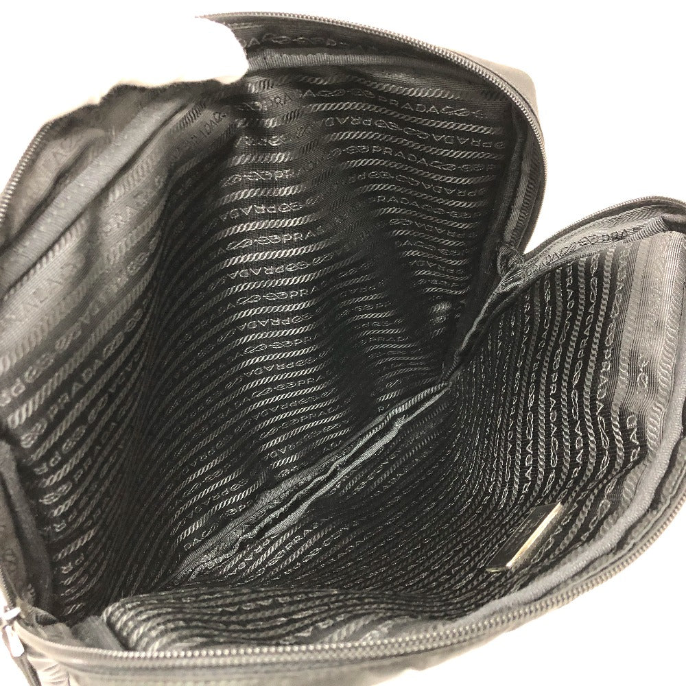 PRADA Clutch bag Nylon black Handbag PC case Triangle logo