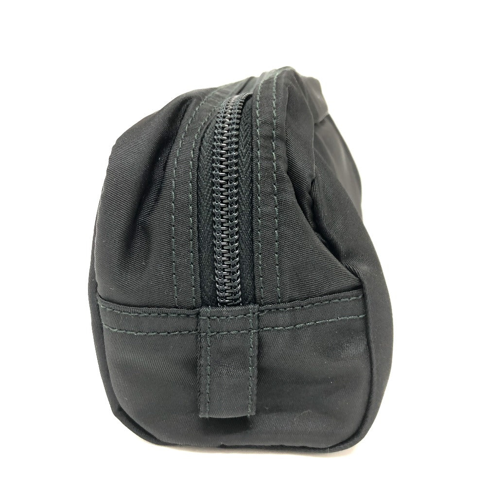 PRADA Pouch 1NA350 Nylon black Triangle logo Women Used Authentic