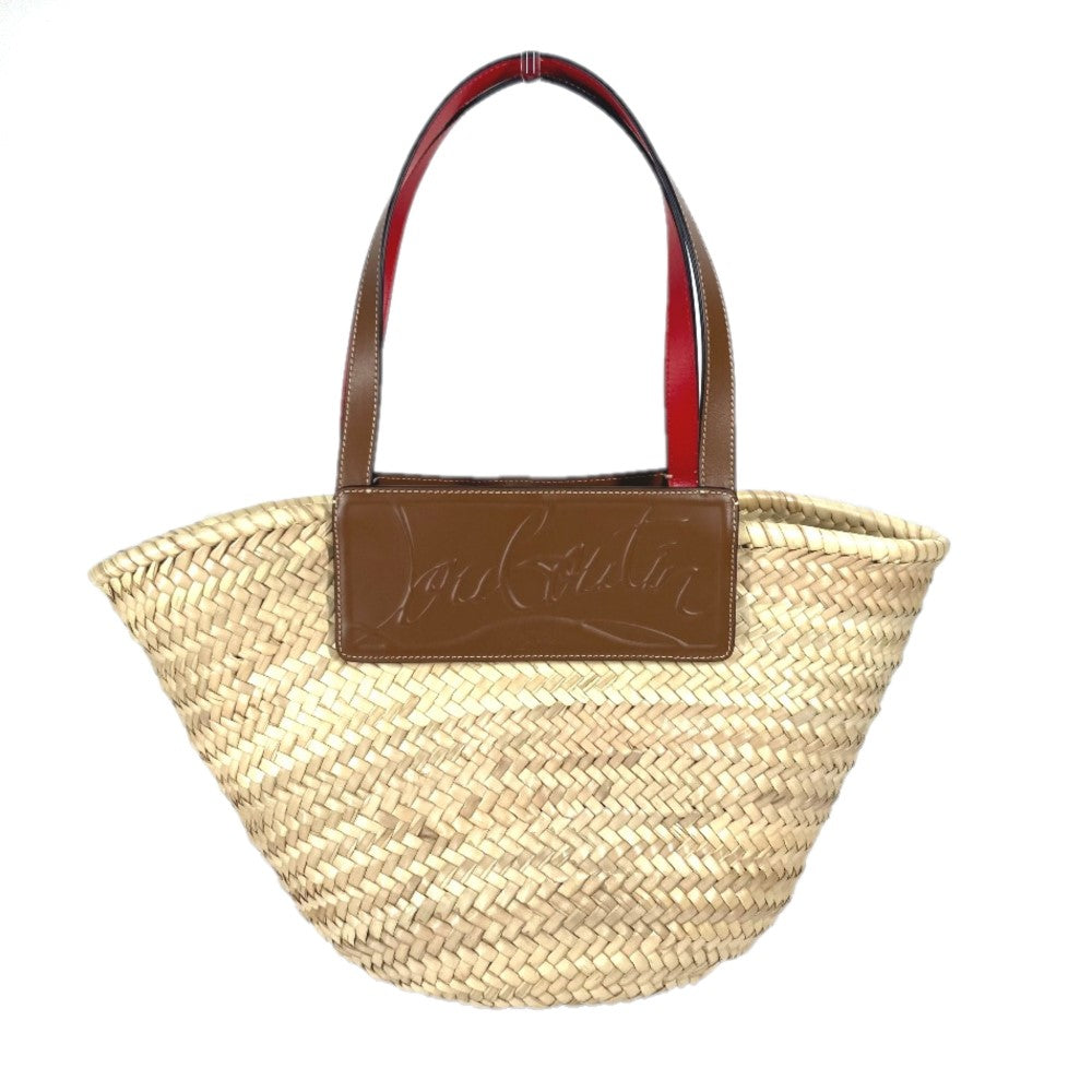 Christian Louboutin Shoulder Bag 1215220 Raffia leather beige Tote Bag Loubishore Loubishore Women Used Authentic