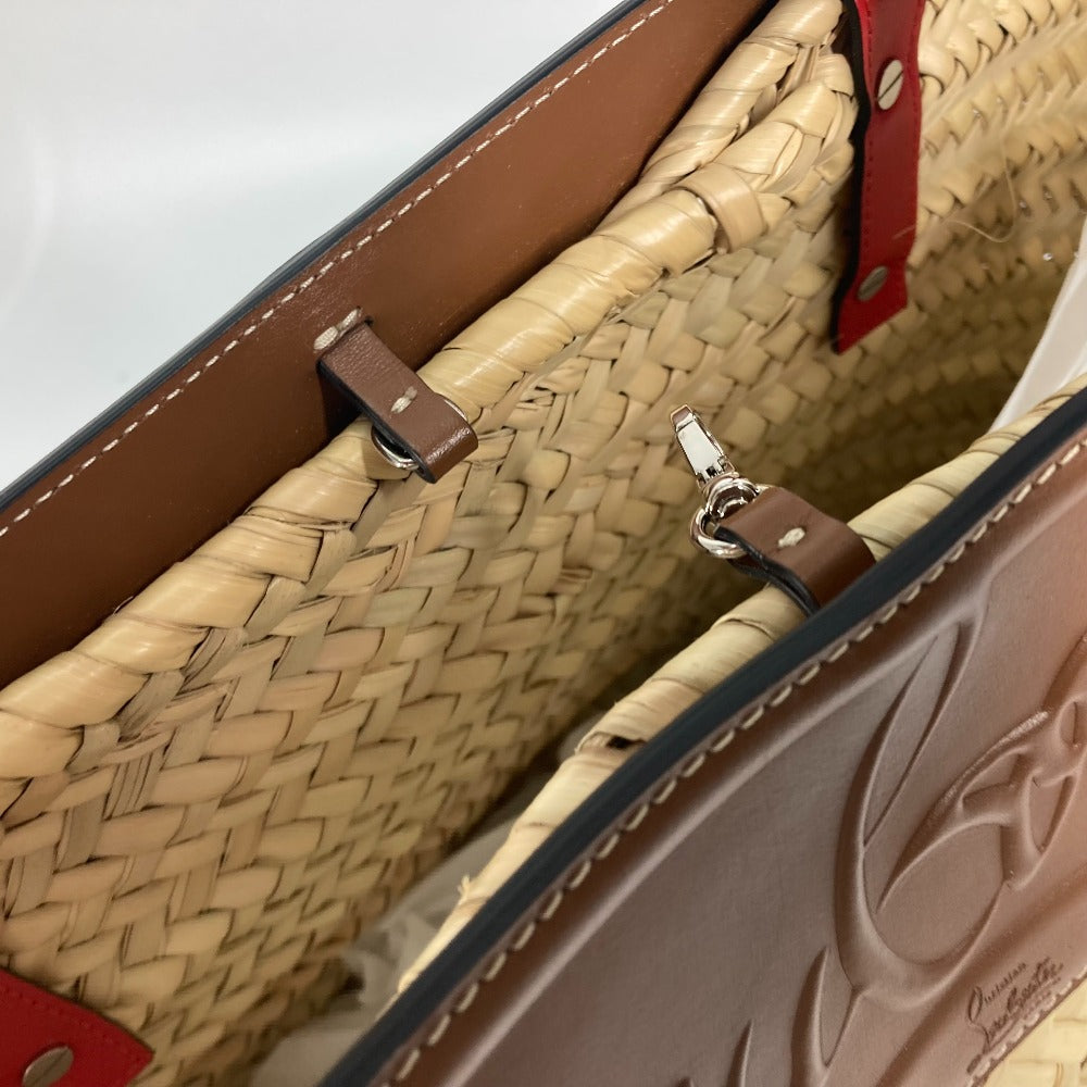 Christian Louboutin Shoulder Bag 1215220 Raffia leather beige Tote Bag Loubishore Loubishore Women Used Authentic