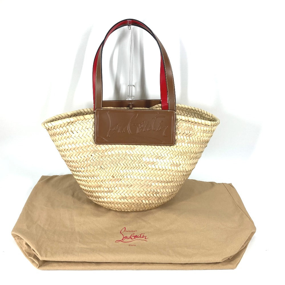 Christian Louboutin Shoulder Bag 1215220 Raffia leather beige Tote Bag Loubishore Loubishore Women Used Authentic