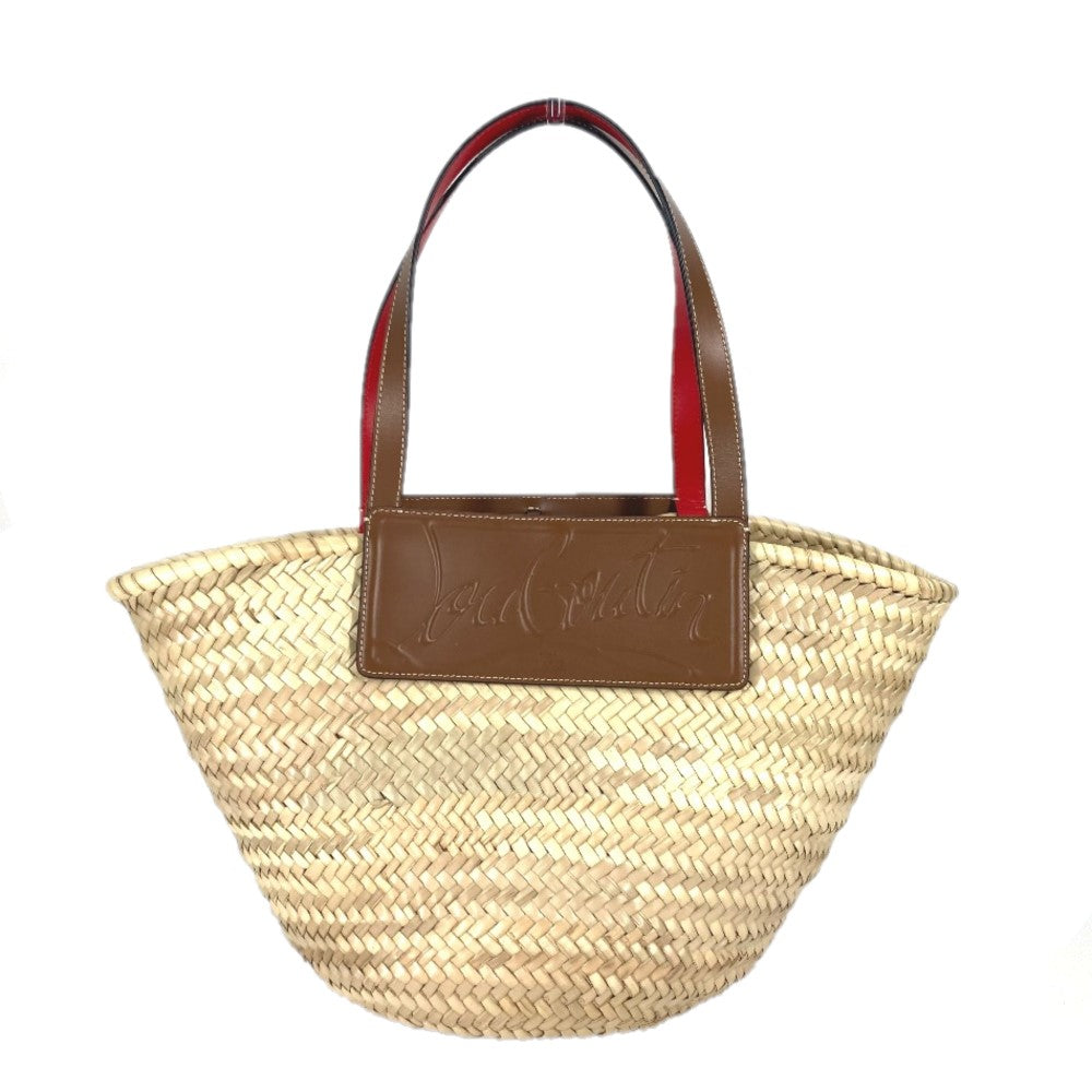 Christian Louboutin Shoulder Bag 1215220 Raffia leather beige Tote Bag Loubishore Loubishore Women Used Authentic