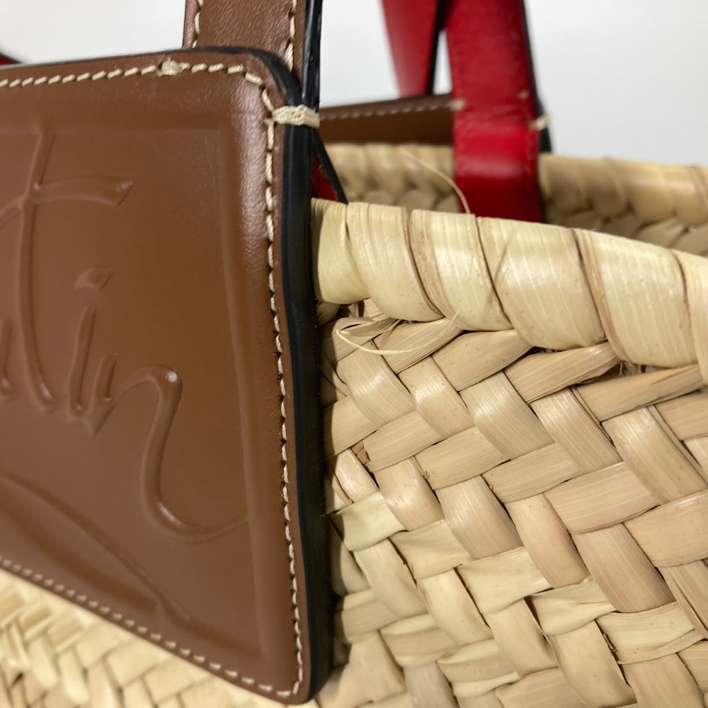Christian Louboutin Shoulder Bag 1215220 Raffia leather beige Tote Bag Loubishore Loubishore Women Used Authentic
