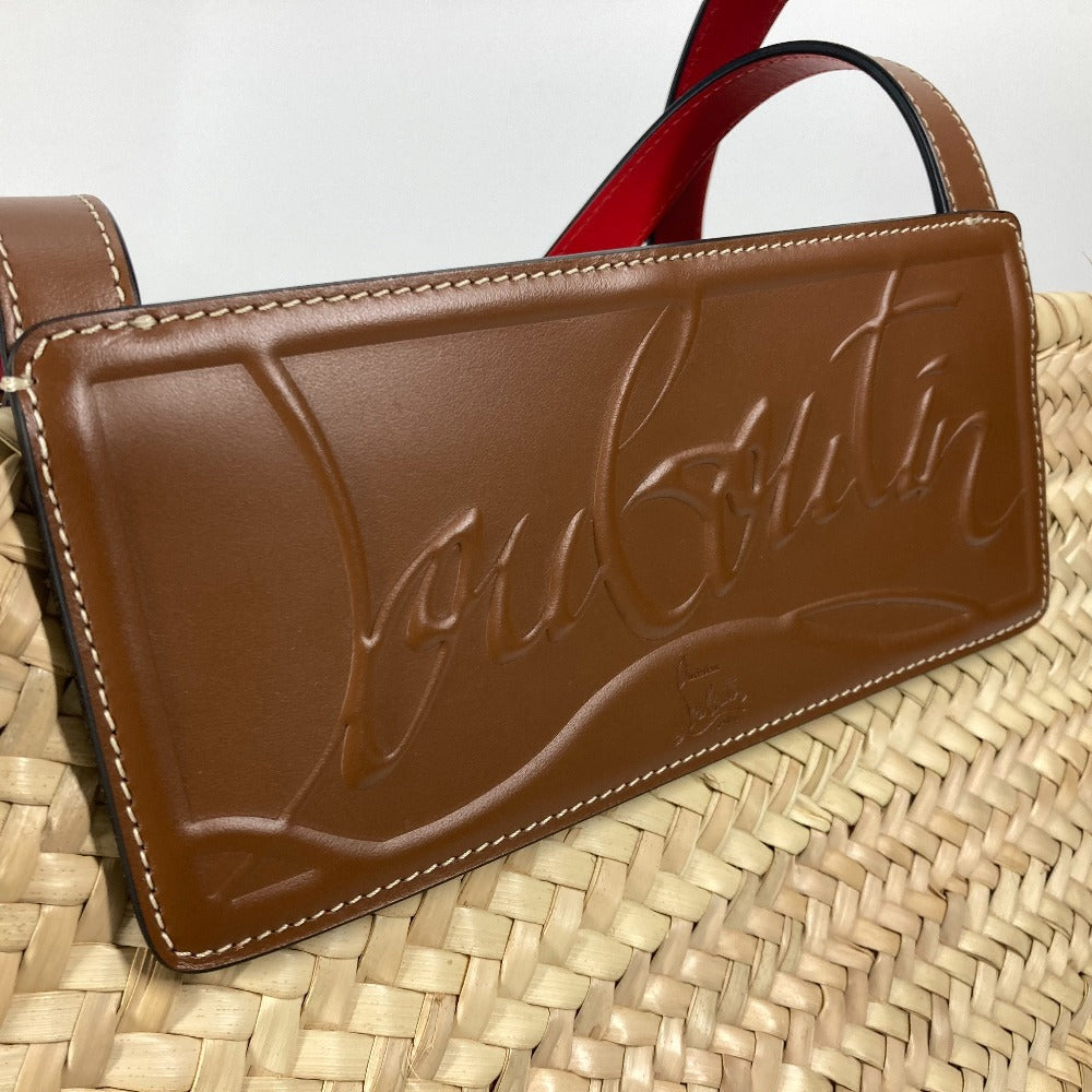 Christian Louboutin Shoulder Bag 1215220 Raffia leather beige Tote Bag Loubishore Loubishore Women Used Authentic