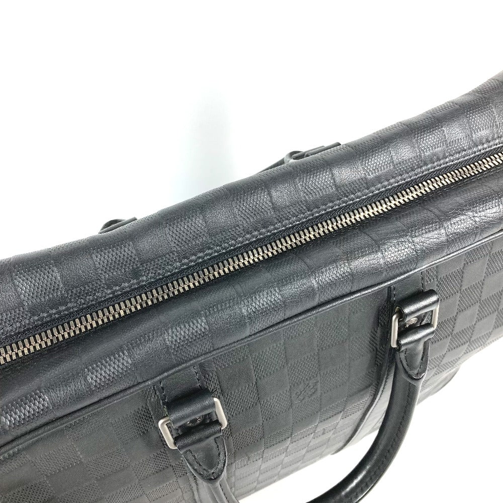 LOUIS VUITTON Handbag N41146 Damier Anfini Leather black Damier Anfini Porto Document Voyage mens Used Authentic