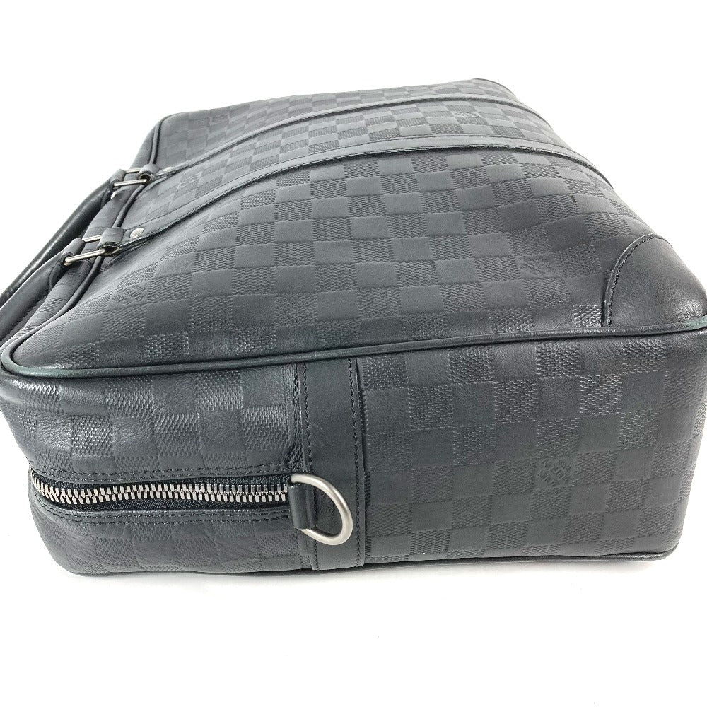 LOUIS VUITTON Handbag N41146 Damier Anfini Leather black Damier Anfini Porto Document Voyage mens Used Authentic