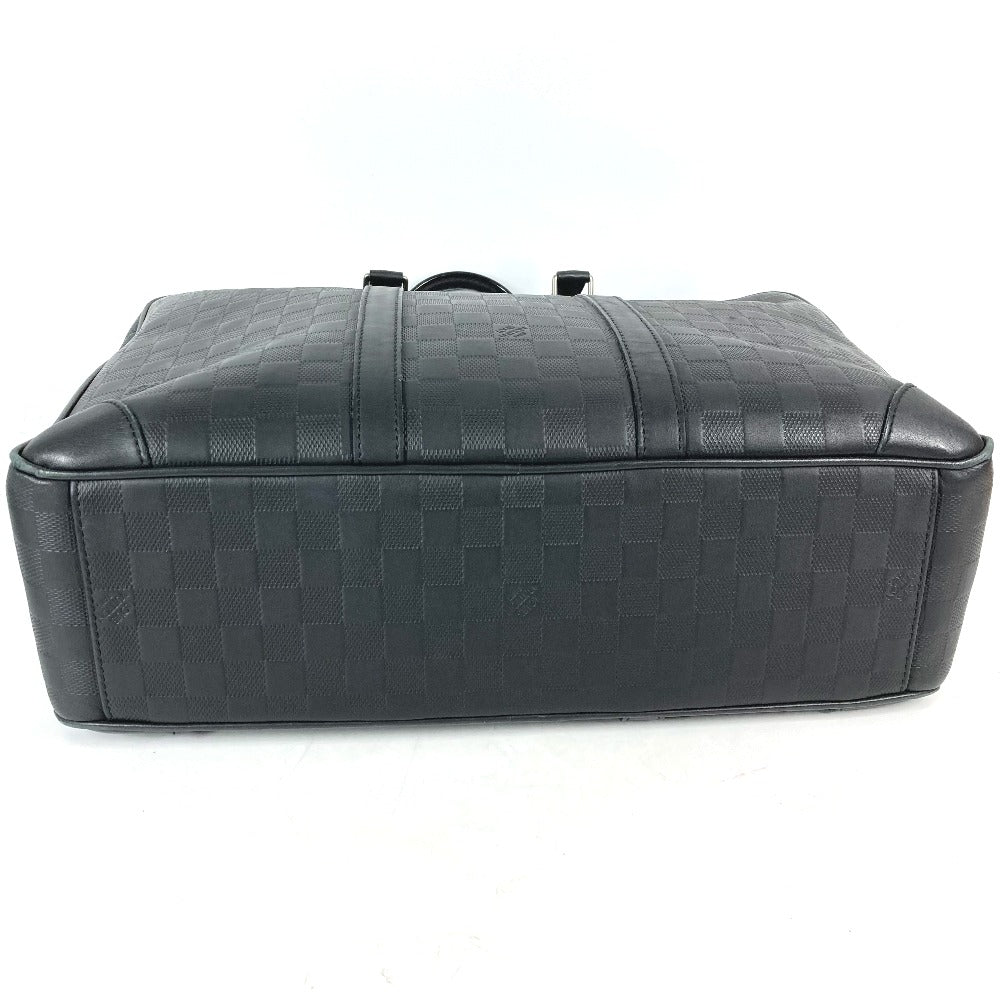 LOUIS VUITTON Handbag N41146 Damier Anfini Leather black Damier Anfini Porto Document Voyage mens Used Authentic