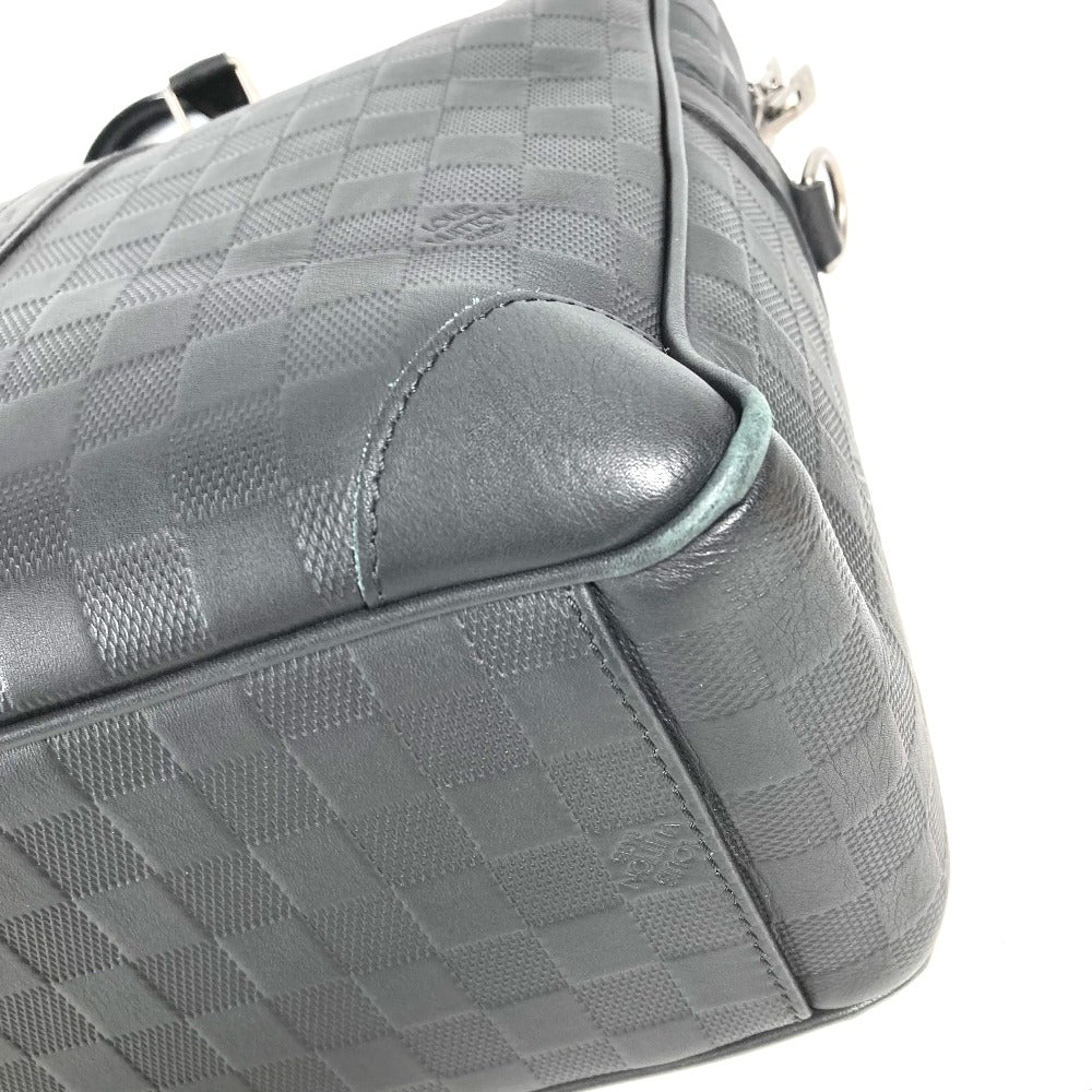 LOUIS VUITTON Handbag N41146 Damier Anfini Leather black Damier Anfini Porto Document Voyage mens Used Authentic
