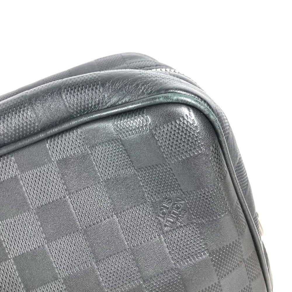 LOUIS VUITTON Handbag N41146 Damier Anfini Leather black Damier Anfini Porto Document Voyage mens Used Authentic