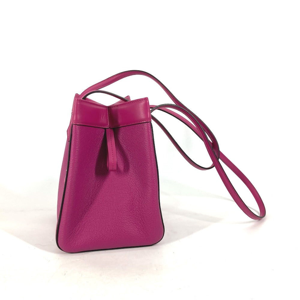 FENDI Shoulder Bag 8BS083 leather purple ORIGAMI MINI Small Women Used Authentic