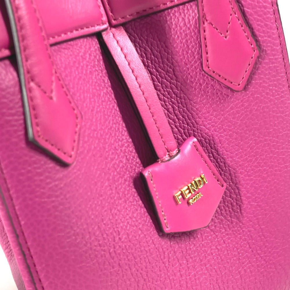 FENDI Shoulder Bag 8BS083 leather purple ORIGAMI MINI Small Women Used Authentic